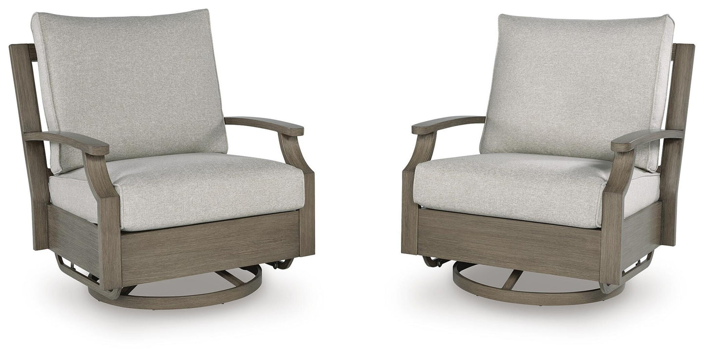 Rainier Ranch - Swivel Glider Chair With Cushion - Brown / Beige