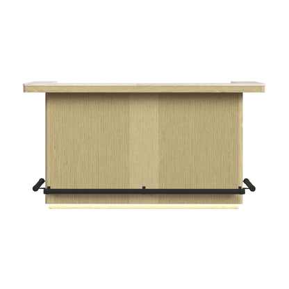 Cambrie - Bar Table With LED - Off-White And Natural