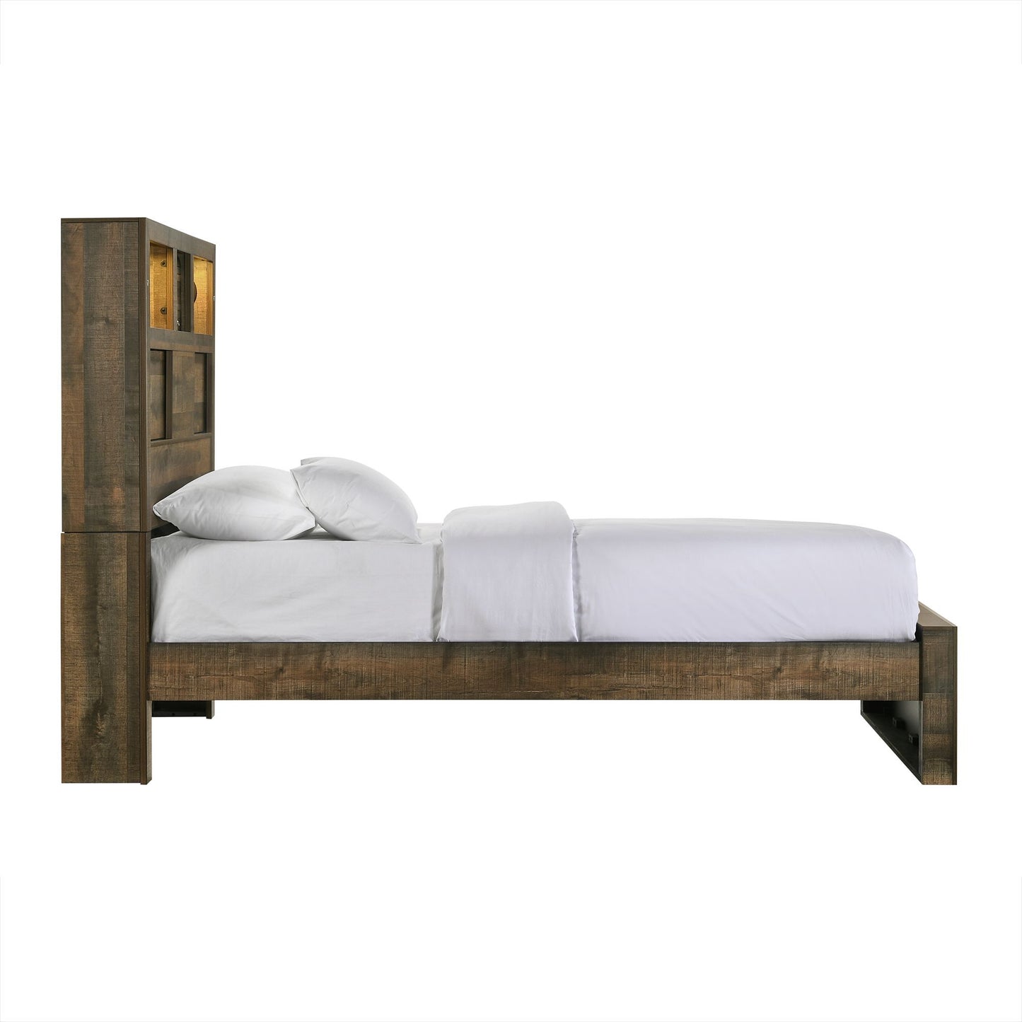 Bailey - Bookcase Panel Bed With Bluetooth