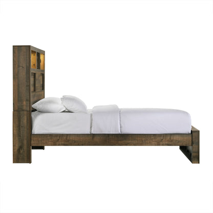 Bailey - Bookcase Panel Bed With Bluetooth
