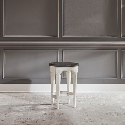Allyson Park - Console Stool - Wirebrushed White / Charcoal