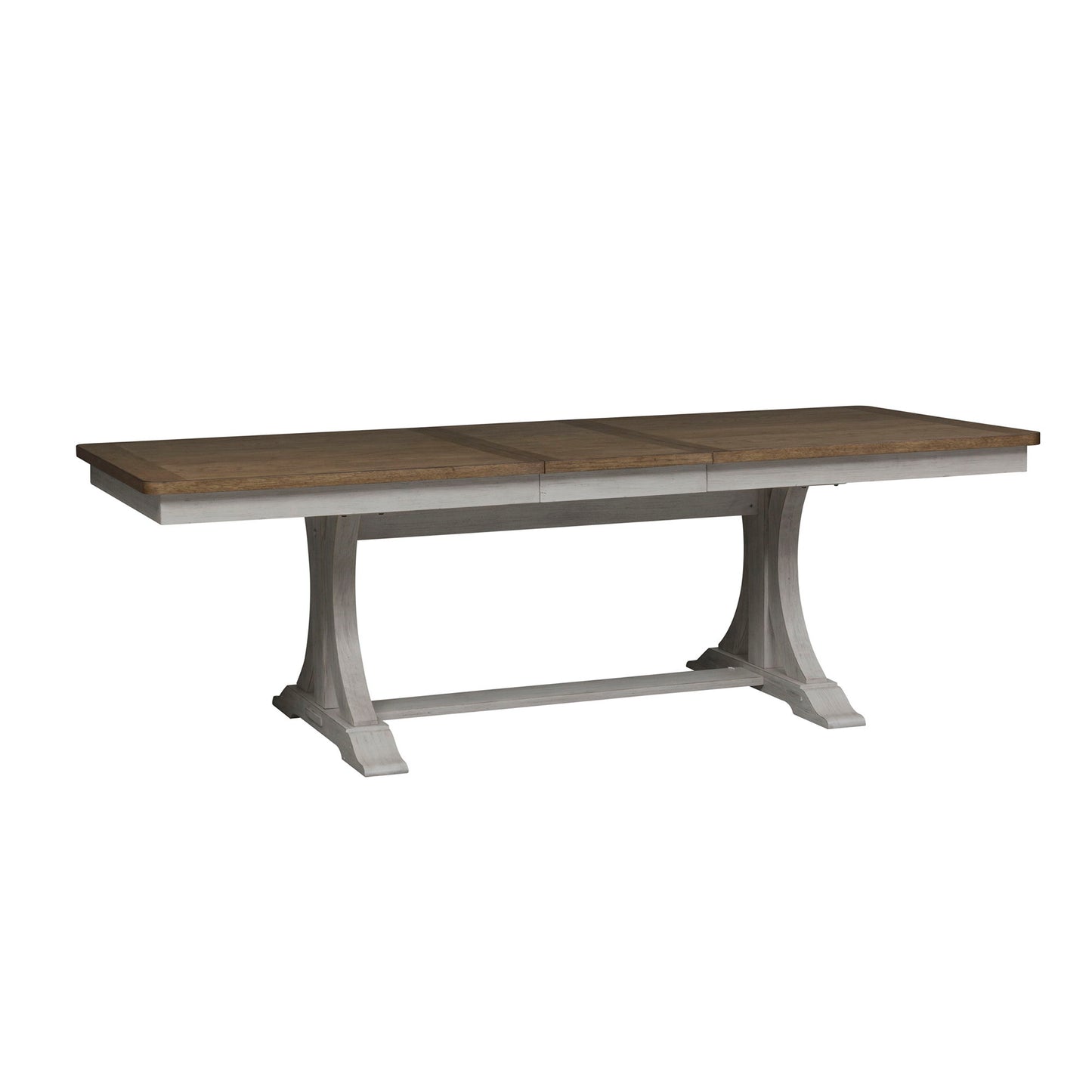 Farmhouse Reimagined - Trestle Table - Antique White / Chestnut Tops