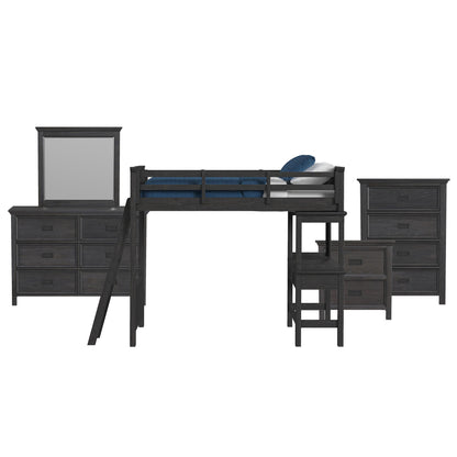 Hampton Kids - Loft With Ladder And Desk With Speaker Bedroom Set
