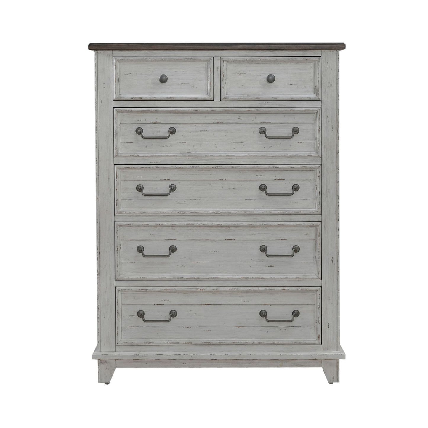 River Place - 6 Drawer Chest - Riverstone White & Tobacco