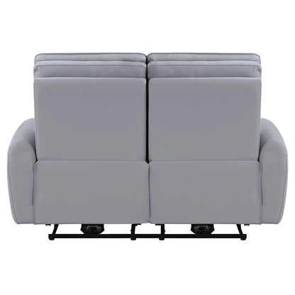 Jeromie - Power Motion Loveseat With USB Port - Gray Synthetic Leather