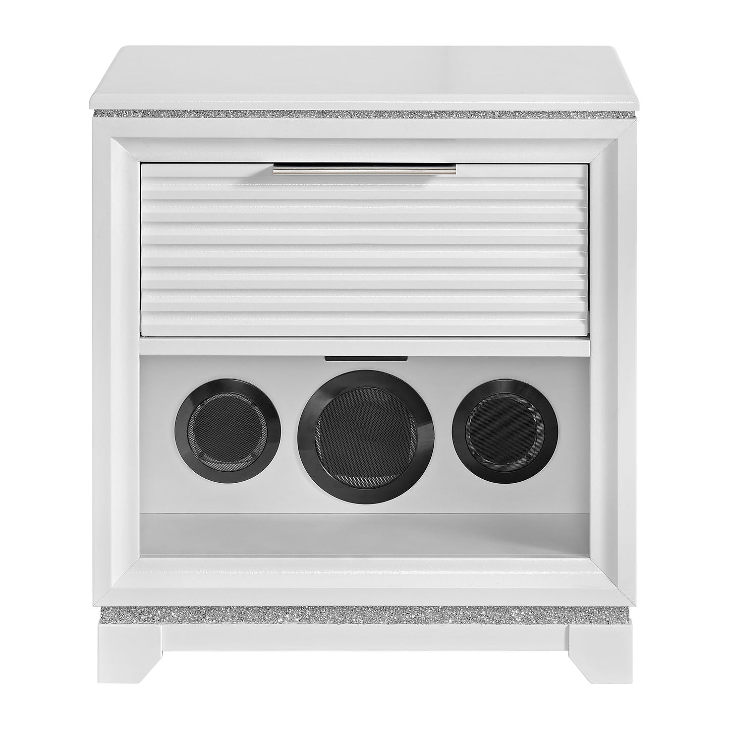 Denmark - 1-Drawer Nightstand With Speaker And USB - White