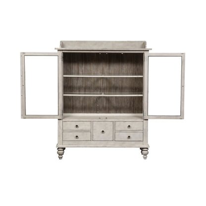 Whitney - Display Cabinet - Antique Linen / Weathered Gray