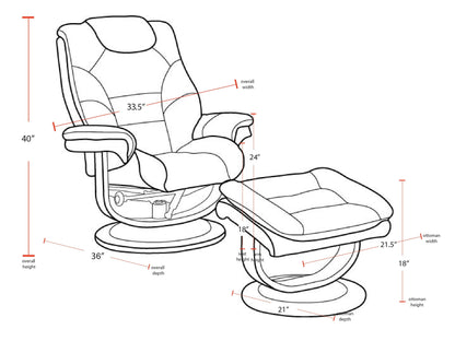 Monarch - Manual Reclining Swivel Chair and Ottoman