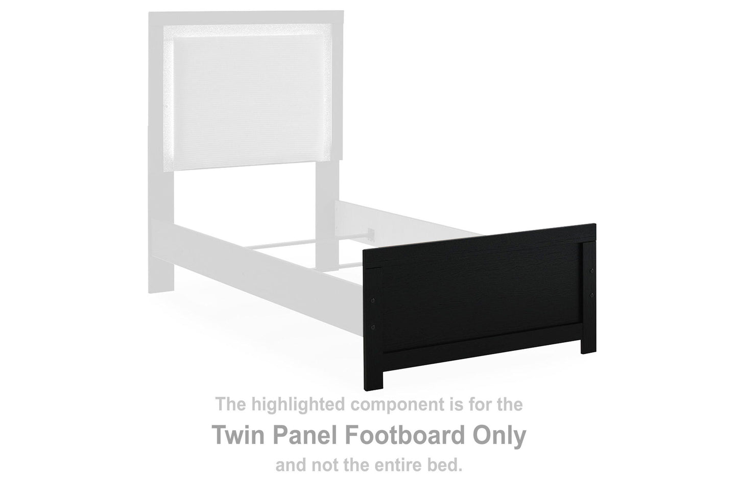 Maeling - Twin Panel Footboard - Black