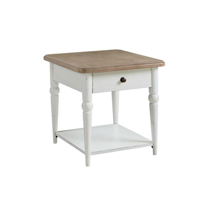 Turnberry Park - Rectangular End Table - Washed White