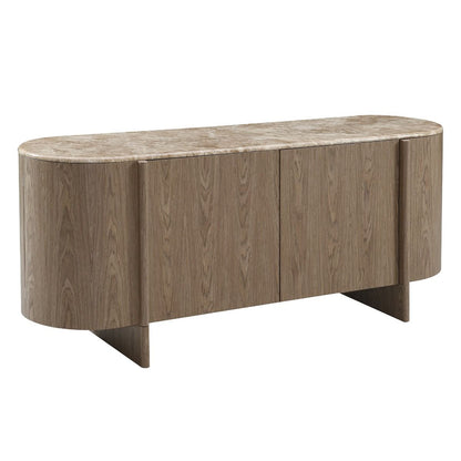 Markku - Console Table With Natural Marble - Oak