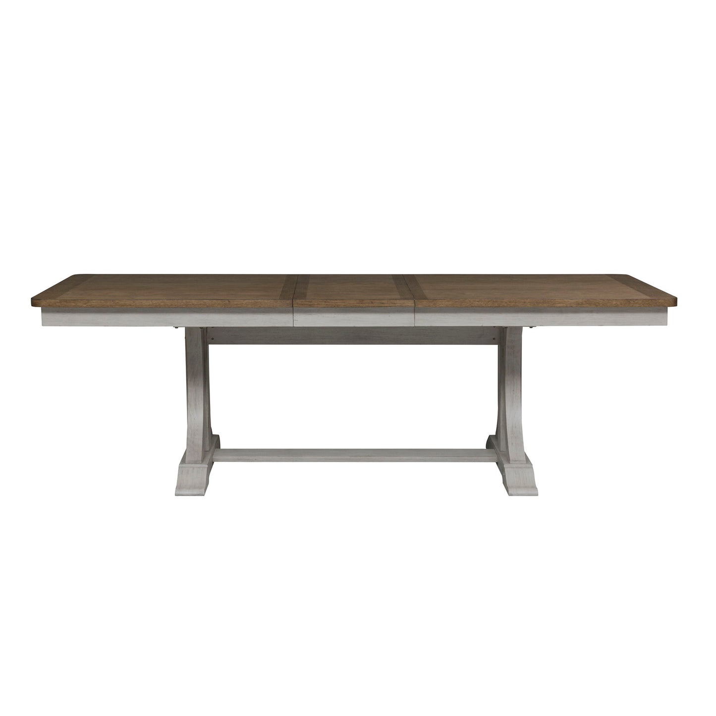Farmhouse Reimagined - Trestle Table - Antique White / Chestnut Tops