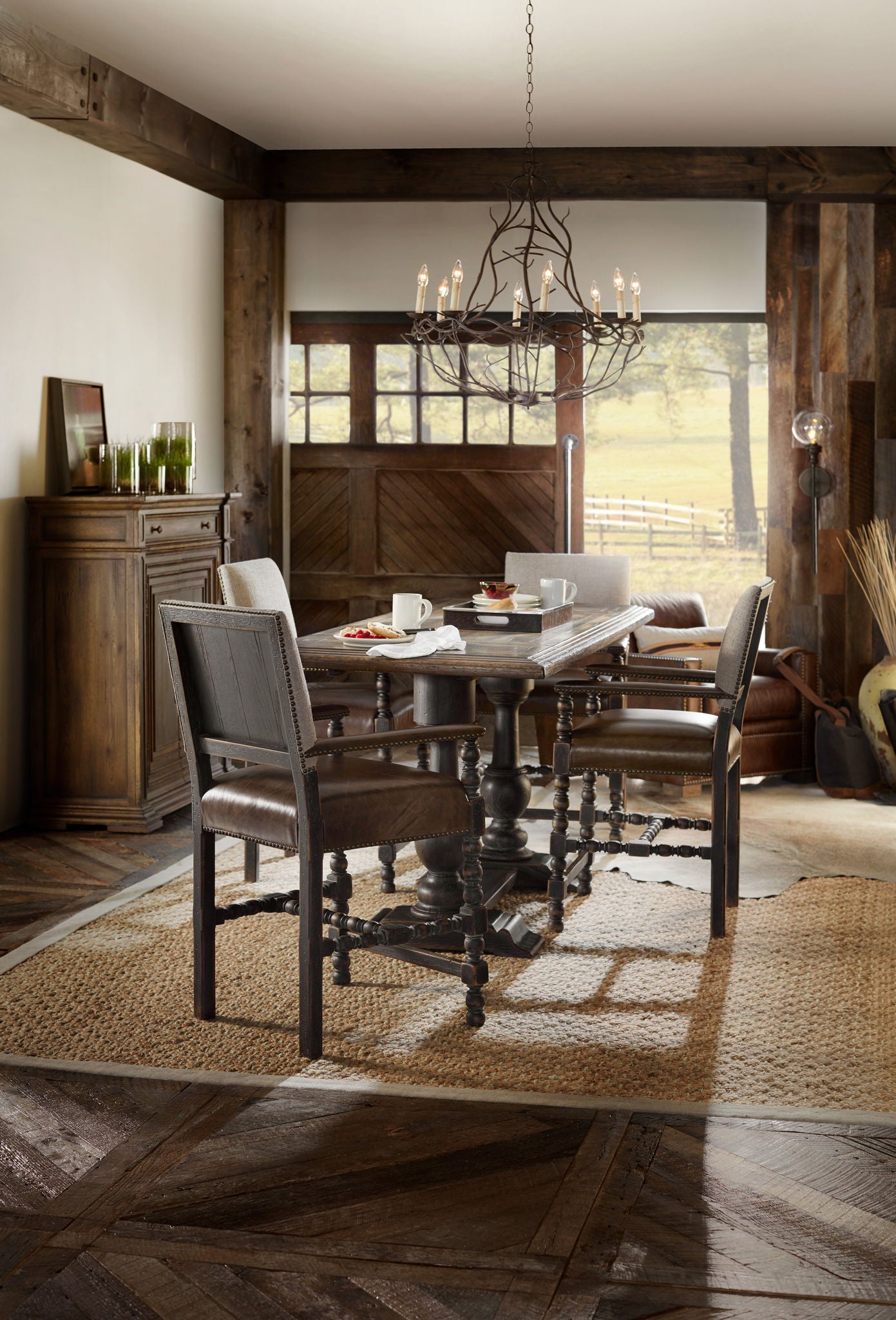 Hill Country - Balcones 60" Friendship Table With 2-12" Leaves - Dark Brown
