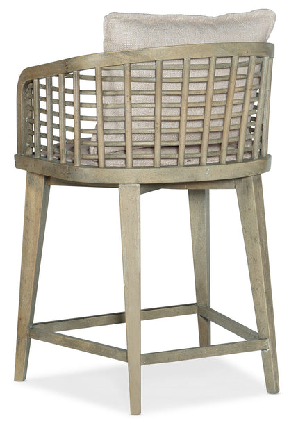Surfrider - Barrel Back Counter Stool - Beige / Light Brown