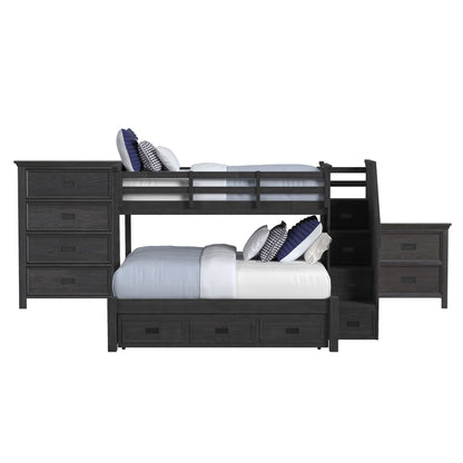 Hampton Kids - Bunk With Staircase And Trundle Bedroom Set