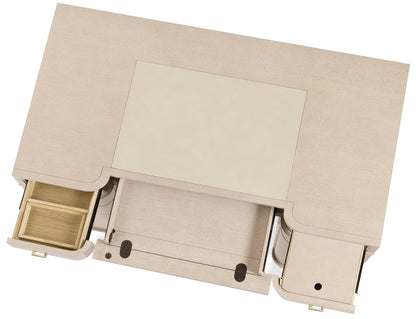 Home Office - Knee-Hole Desk - Polished Limestone