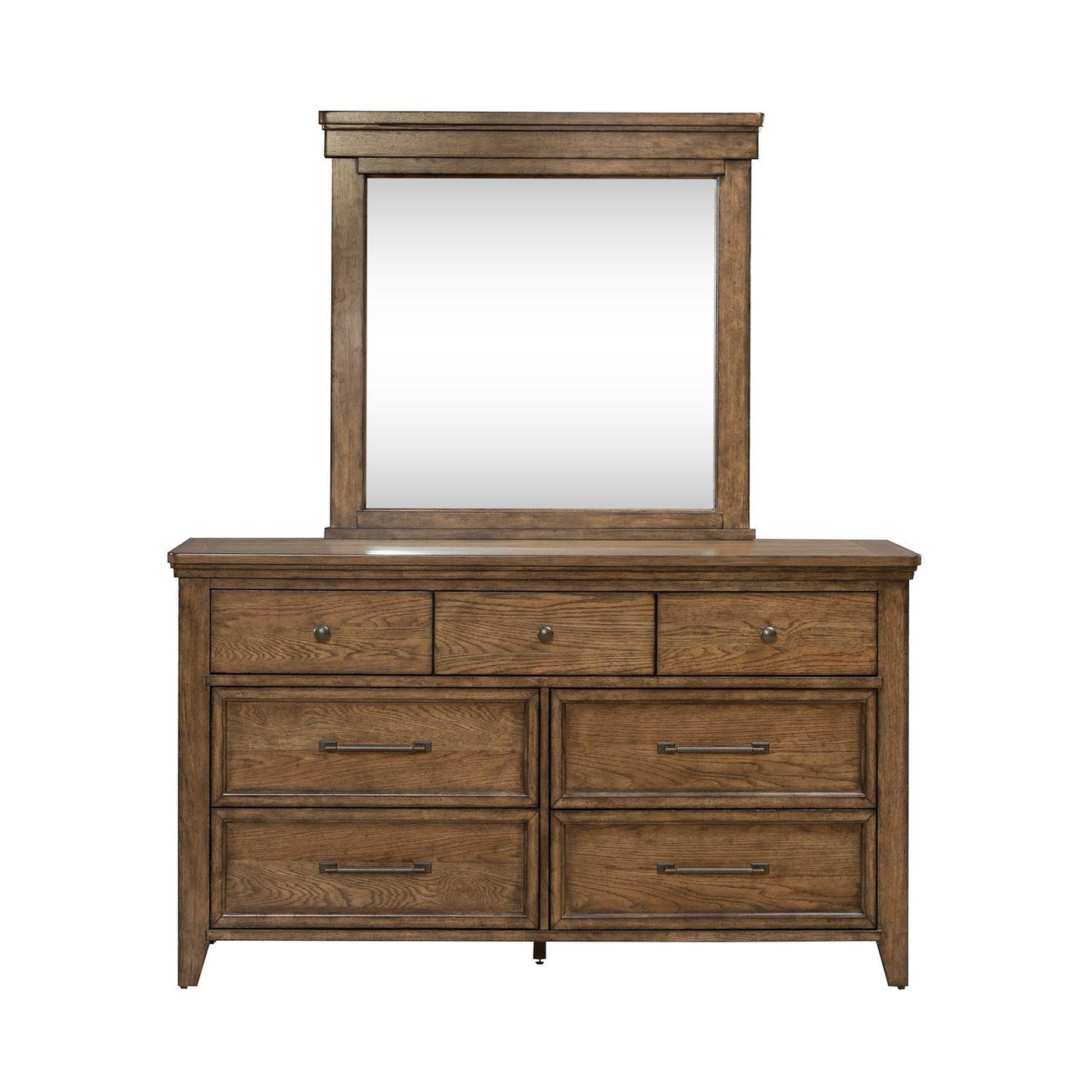 Carolina Park - Dresser & Mirror - Amber Brown
