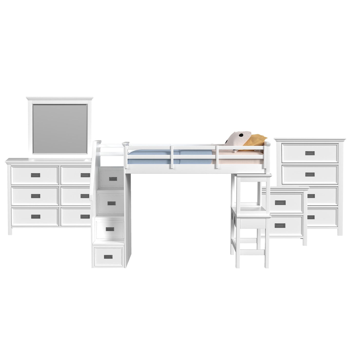 Hampton Kids - Loft With Staircase And Desk With Speaker Bedroom Set