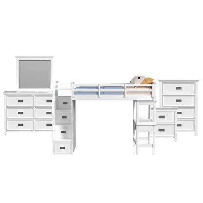 Hampton Kids - Loft With Staircase And Desk With Speaker Bedroom Set