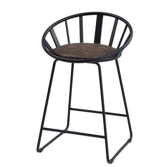 Zudora - Counter Height Chair (Set of 2) - Synthetic Leather & Black
