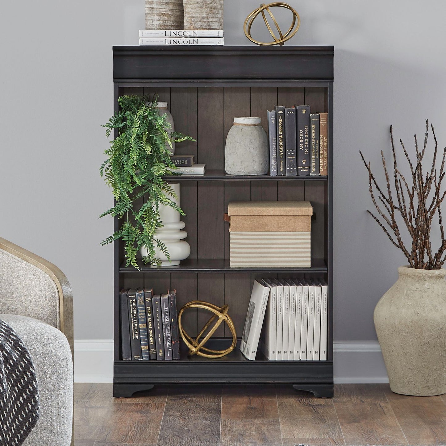 Meritage - 48" Bookcase - Aged Charcoal