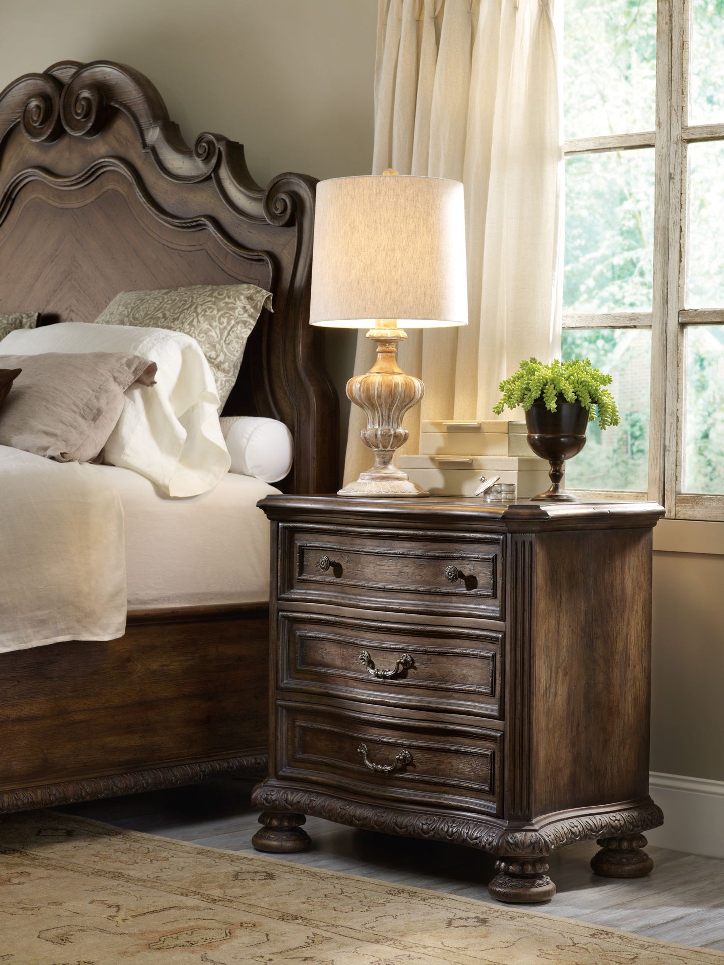 Rhapsody - 3-Drawer Nightstand - Dark Brown