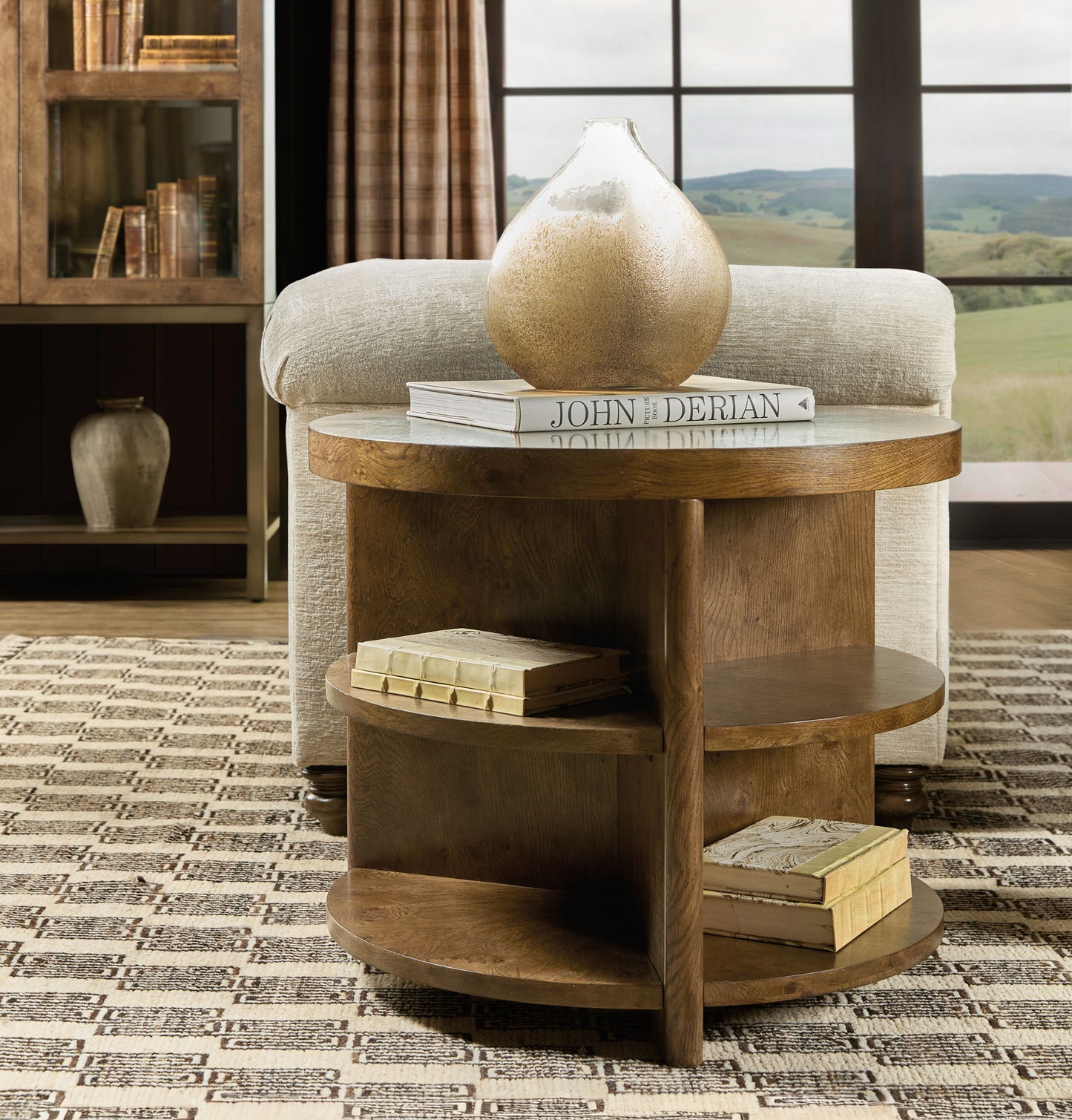 Melange - Mulholland Round End Table - Dark Brown