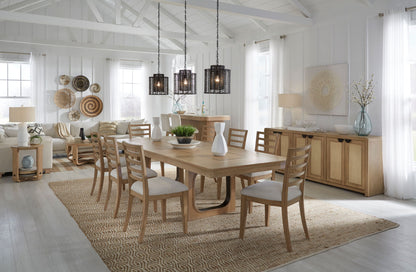 Escape - Console With Reversible Panel Doors - Glazed Natural Oak / Natural Cane