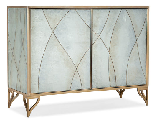 Melange - Joannie 2-Door Chest - Light Blue / Gold