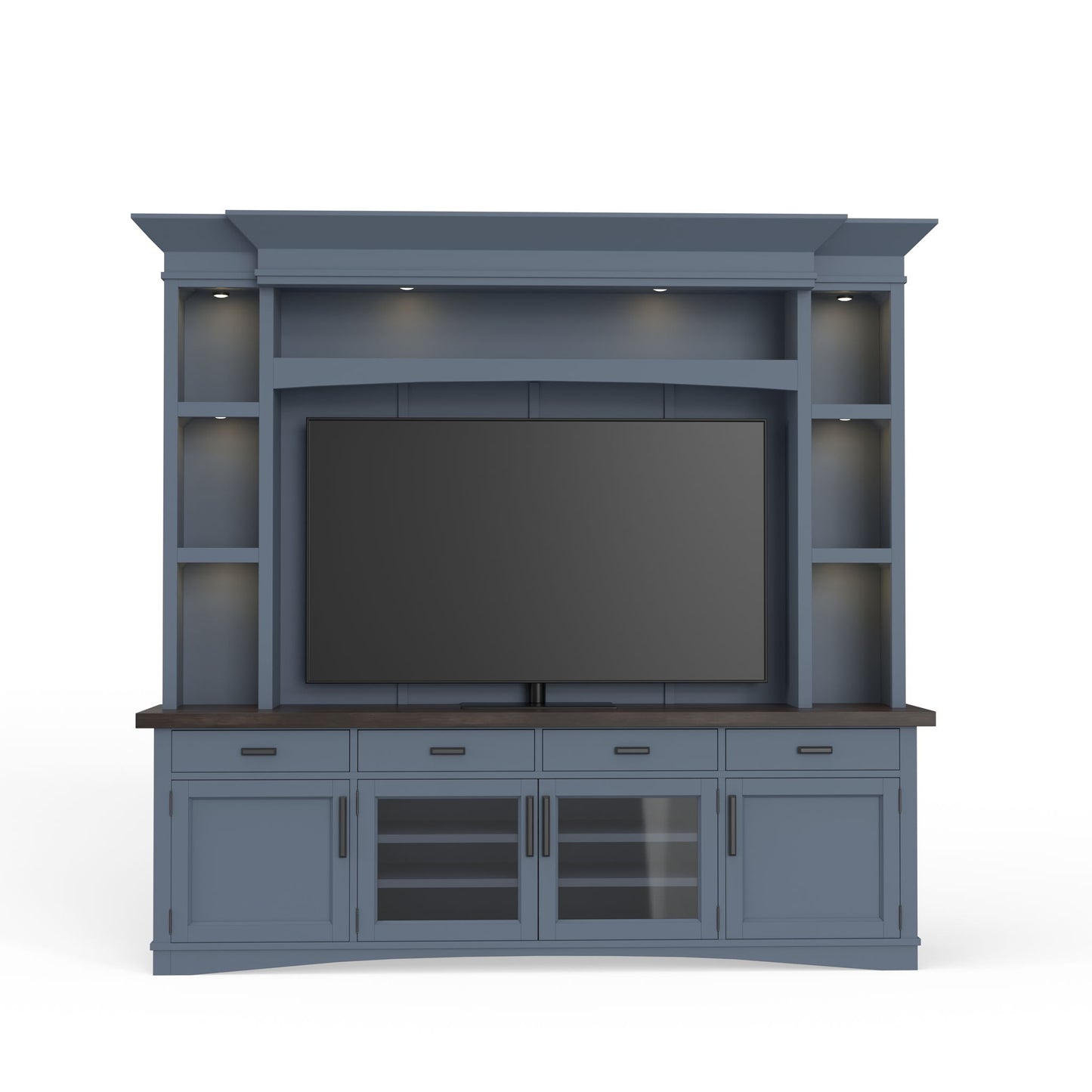Americana Modern - TV Console with Hutch, Backpanel and LED Lights