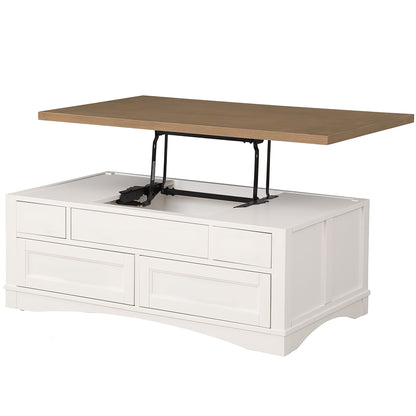 Americana Modern - Cocktail Table With Lift Top - Cotton With Weathered Natural Top