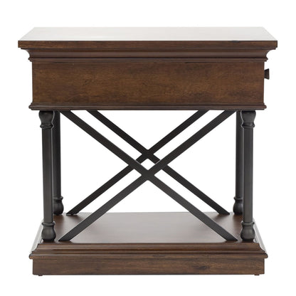 Tribeca - Drawer Chair Side Table - Cordovian Brown