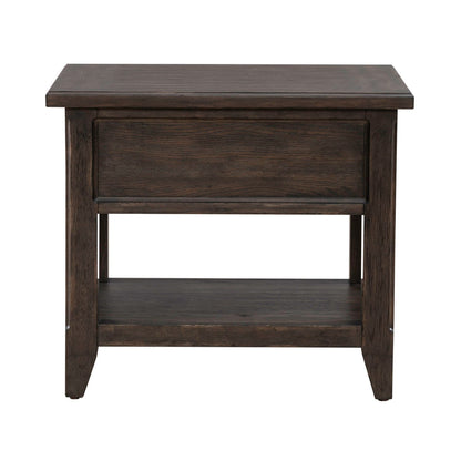 Paradise Valley - Rectangular End Table - Saddle Brown