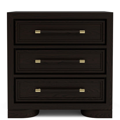 Lydia - 3 Drawer Nightstand - Dark Brown