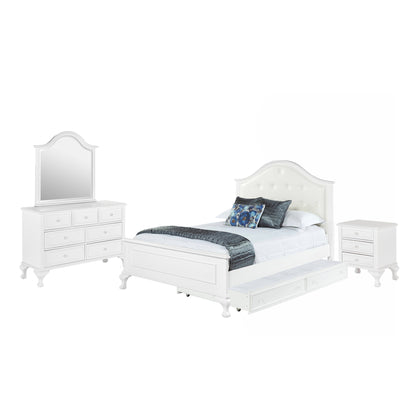 Jesse - 4 Piece Full Panel With Trundle Bedroom Set - White
