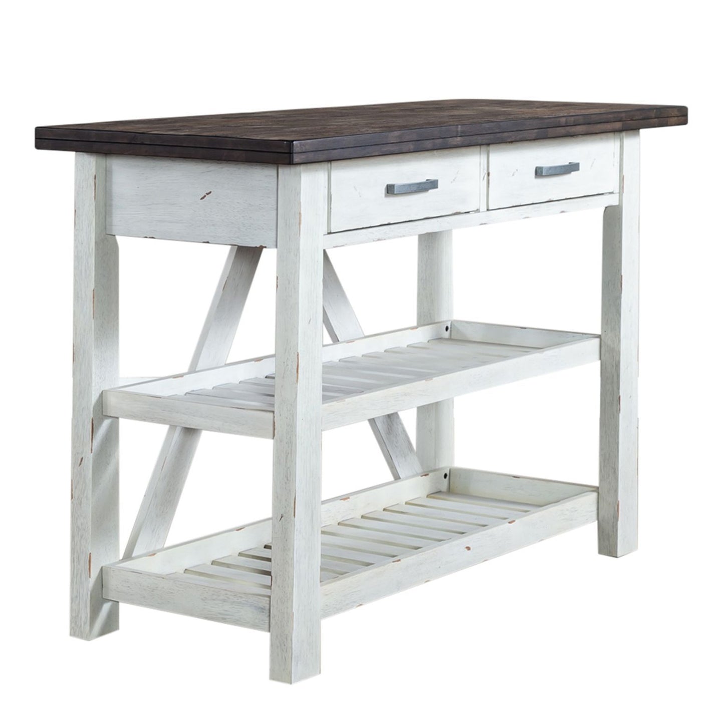 Farmhouse - Server - Two Tone White / Wood Tone