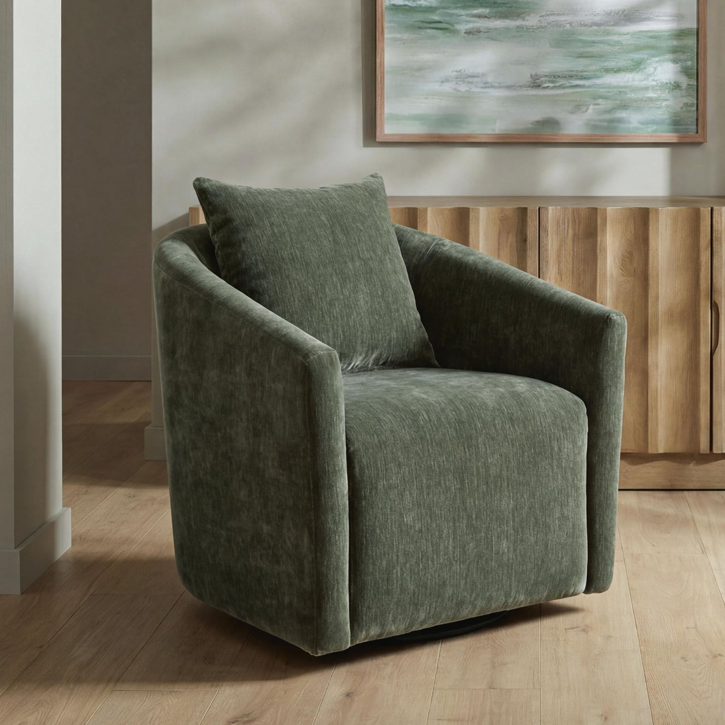 Leastow - Swivel Accent Chair - Loden
