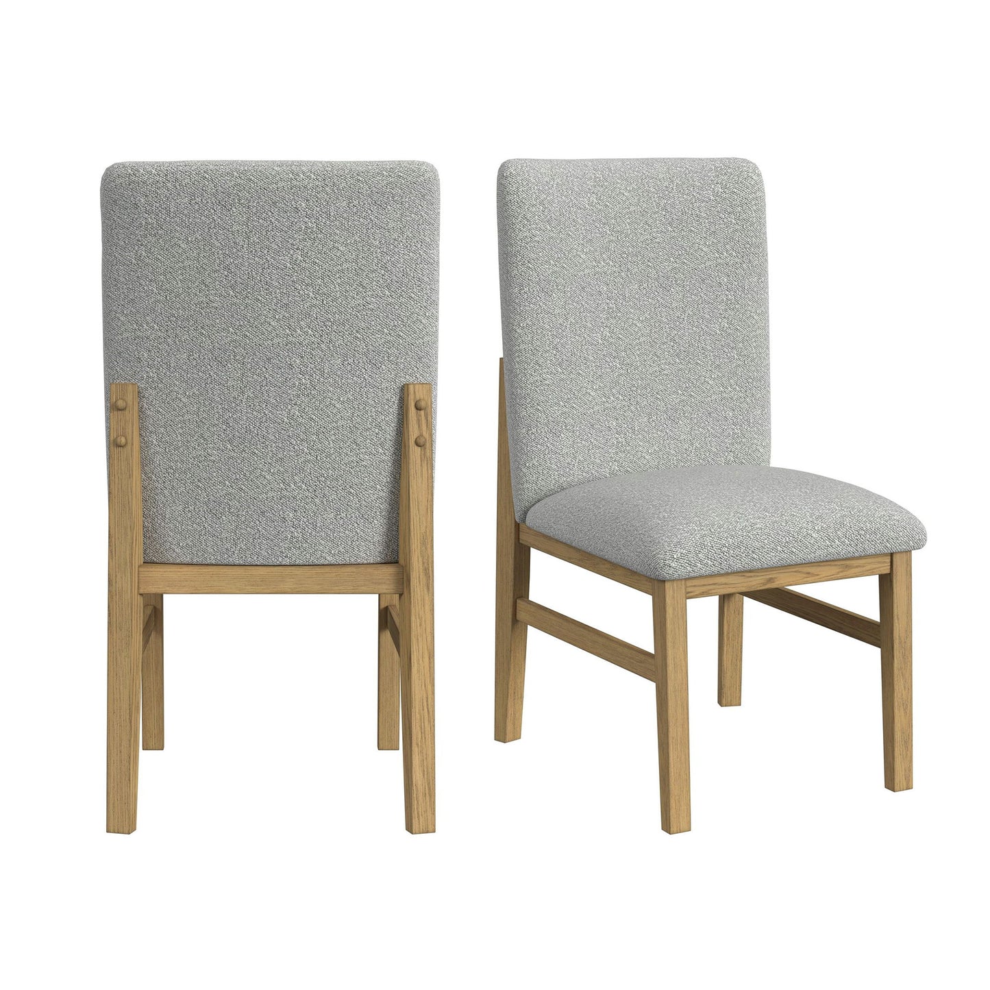 Portland - Square Back Dining Side Chair (Set of 2) - Natural / Gray