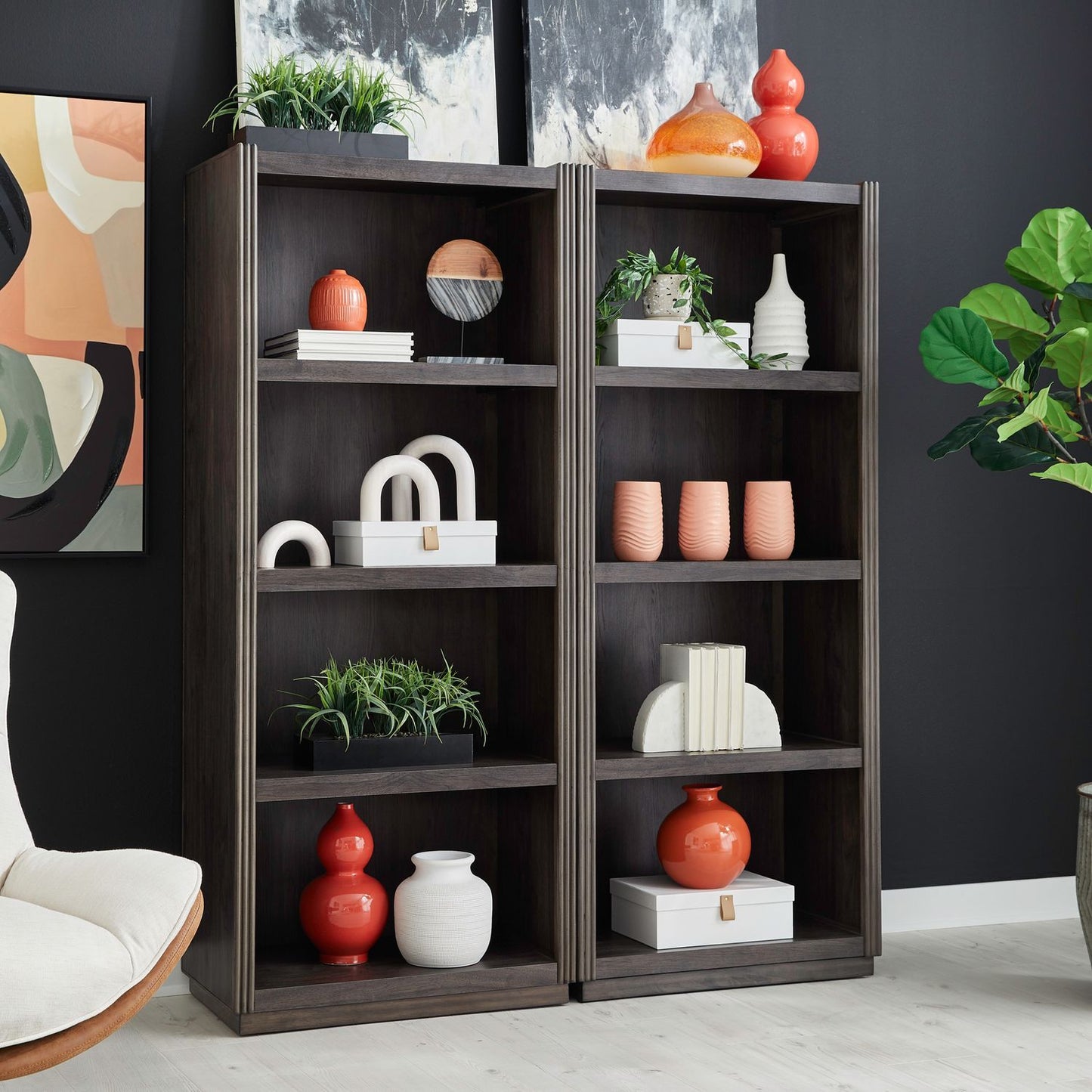 Modern Edge - Bunching Bookcase (Set of 2) - Caffe