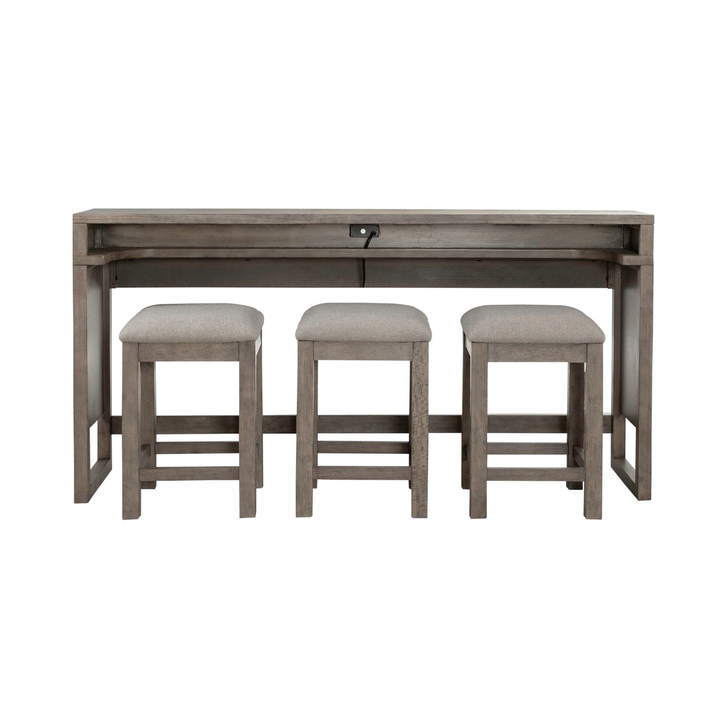 Bartlett Field - 4 Piece Living Room Set (Console Bar Table & 3 Console Stools) - Dusty Taupe
