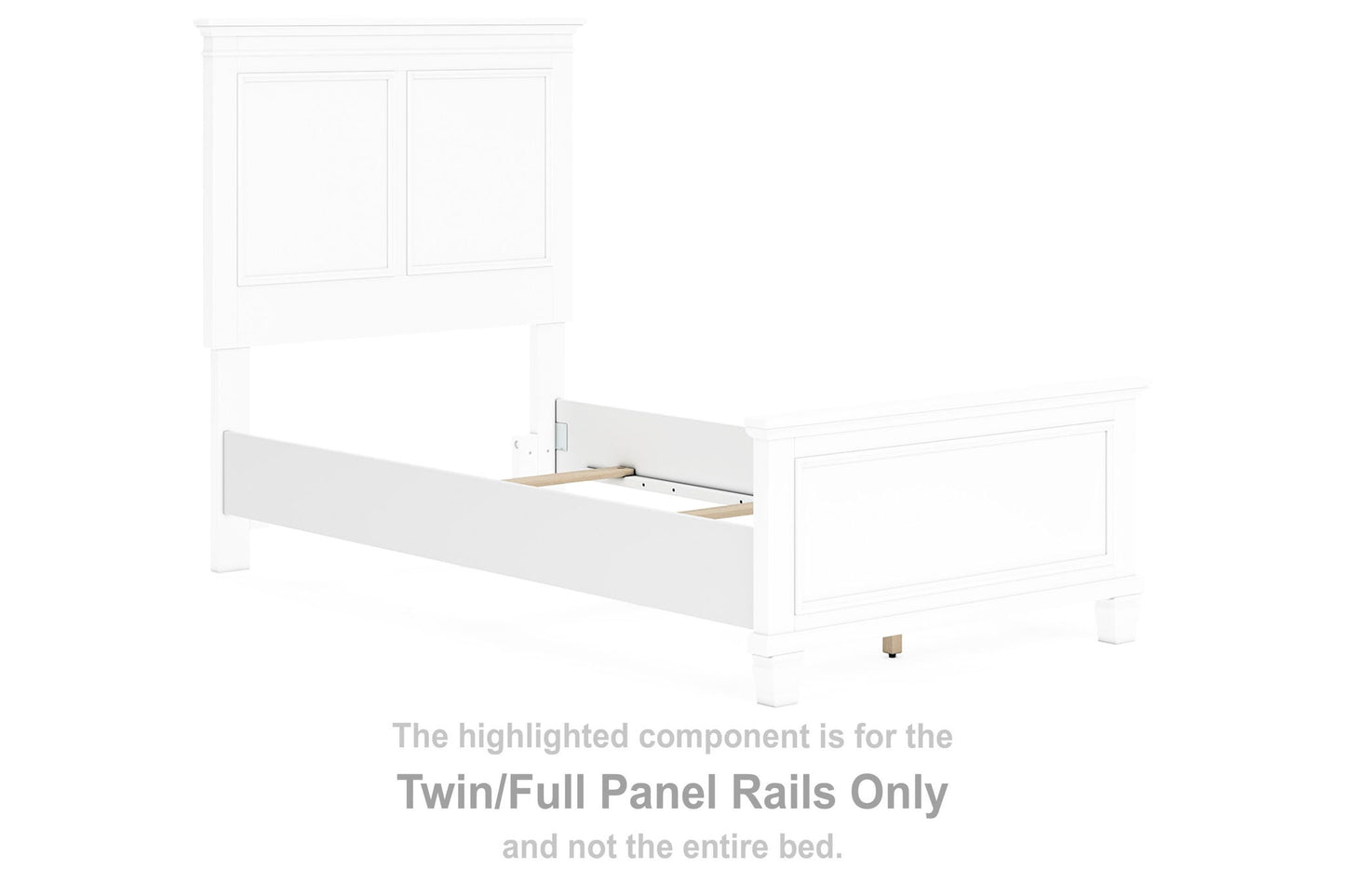 Fortman - Twin/Full Panel Rails - White