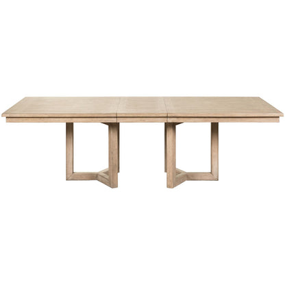 Proximity Place - Double Pedestal Table - Barley Buff