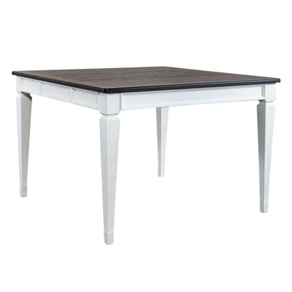 Allyson Park - 5 Piece Gathering Table Set - Wirebrushed White / Charcoal