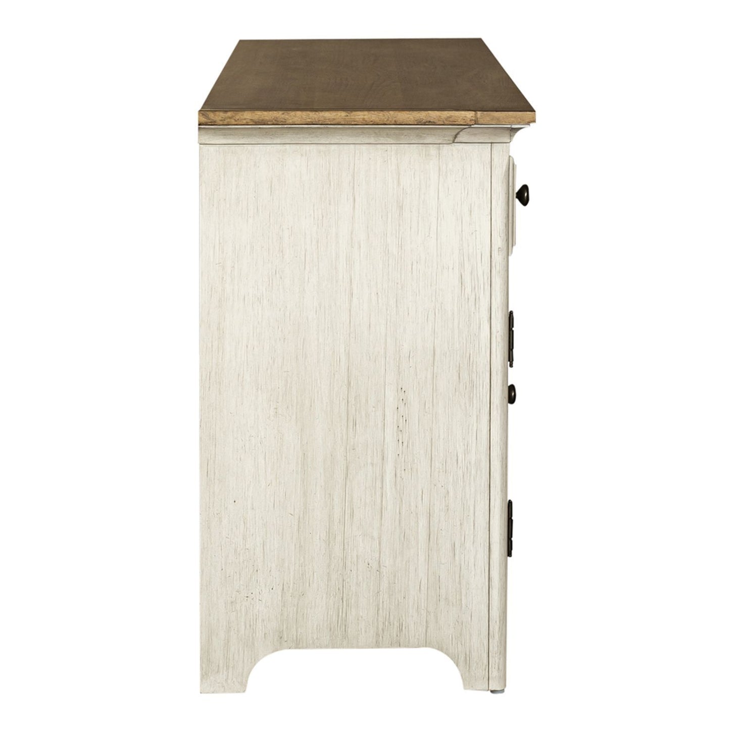Farmhouse Reimagined - Entertainment 72" TV Stand - Antique White / Chestnut Tops
