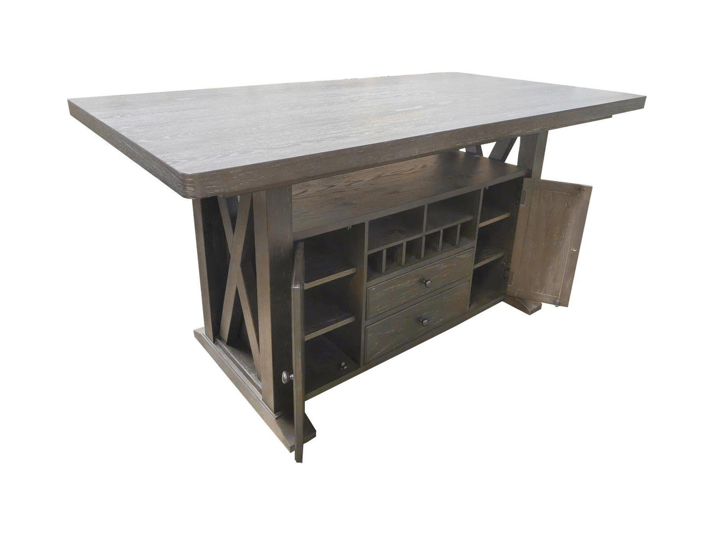 Briarwood - Complete Counter Height Table With Storage - Sable