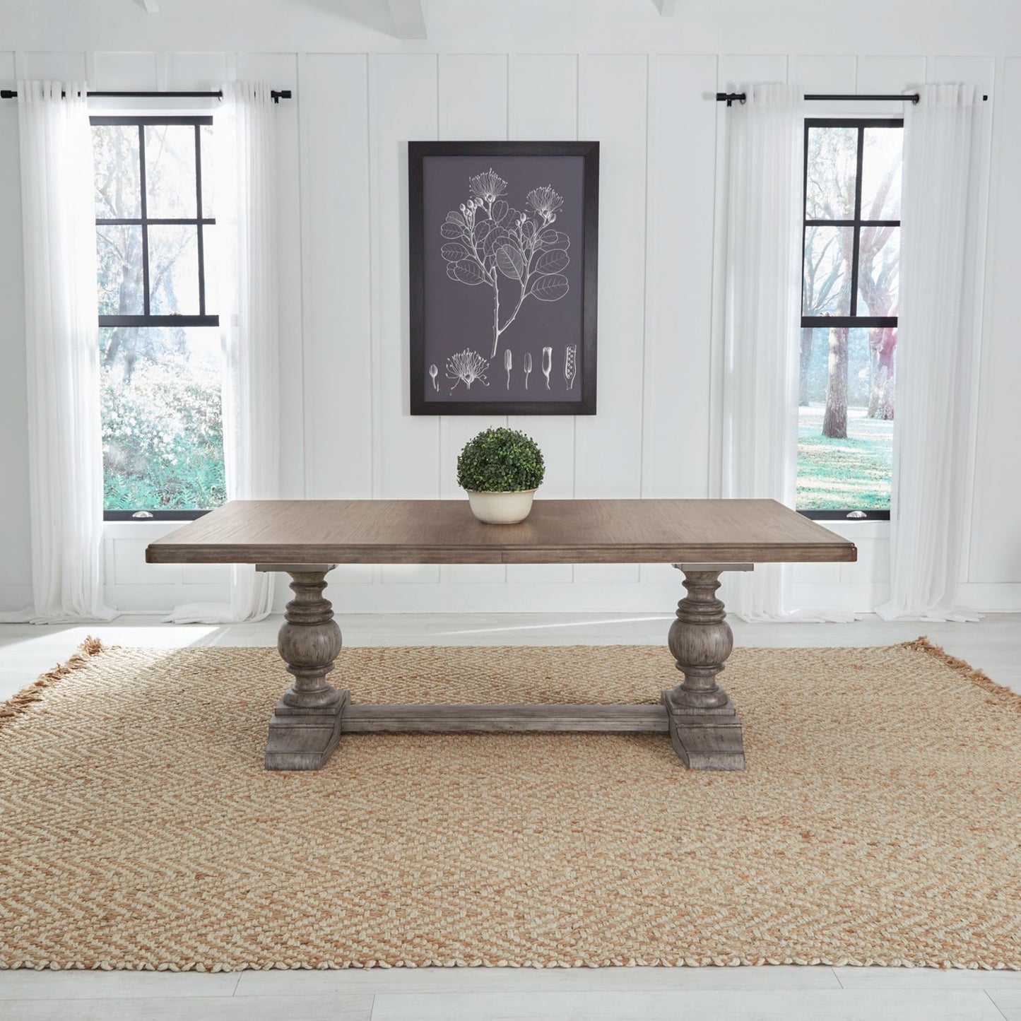 River Place - Trestle Table - Riverstone Gray & Tobacco