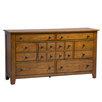 Grandpas Cabin - 7 Drawer Dresser - Aged Oak