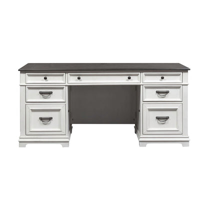 Allyson Park - Credenza - Wirebrushed White / Charcoal