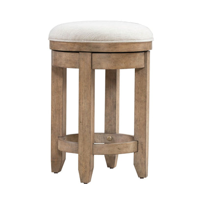 Millstone - Upholstered Console Swivel Stool - Nutmeg