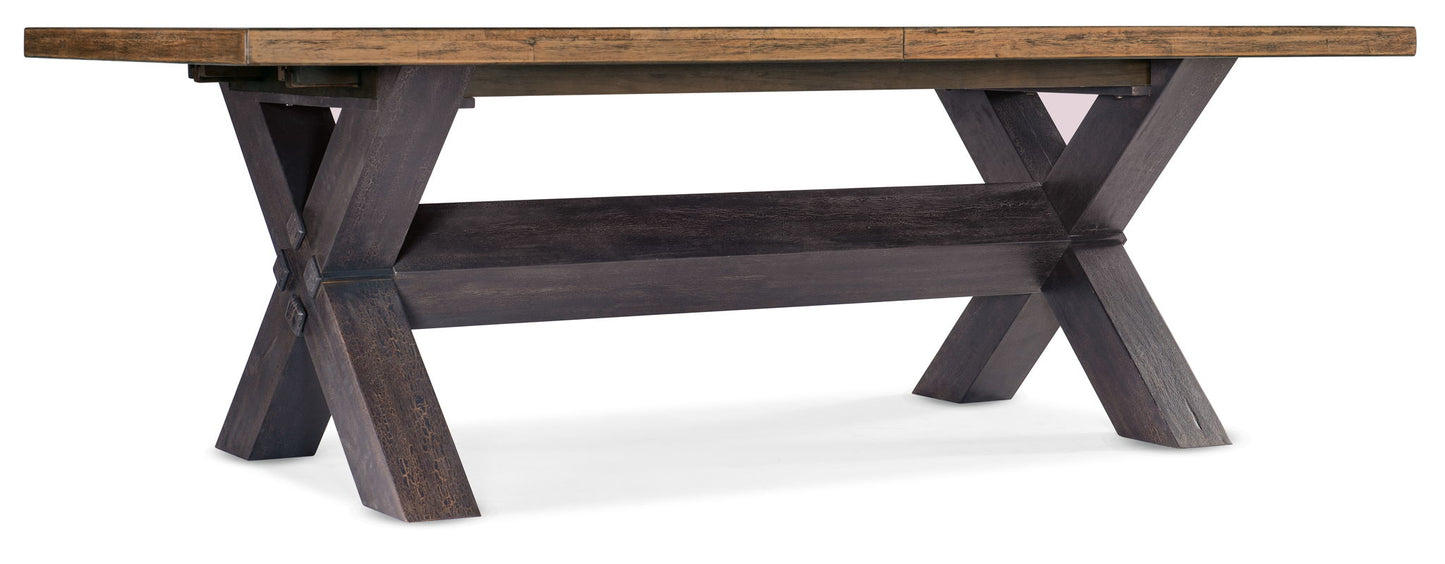 Big Sky - Trestle Dining Table With 2-20" Leaves - Light Brown